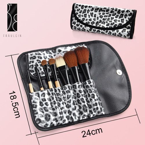 kIt 7 pinceis com funda de oncinha